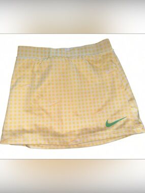 Nike Dri Fit Yellow Gingham Athletic Shorts Toddler Girls 24M